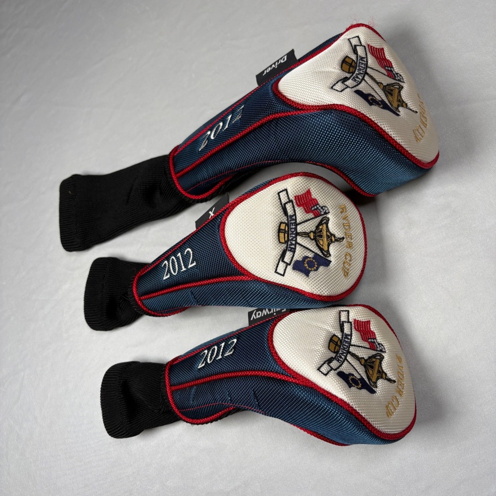 Ryder Cup 2012 Golf Headcover Set Medinah Blue Red White Golf Team Effort EUC